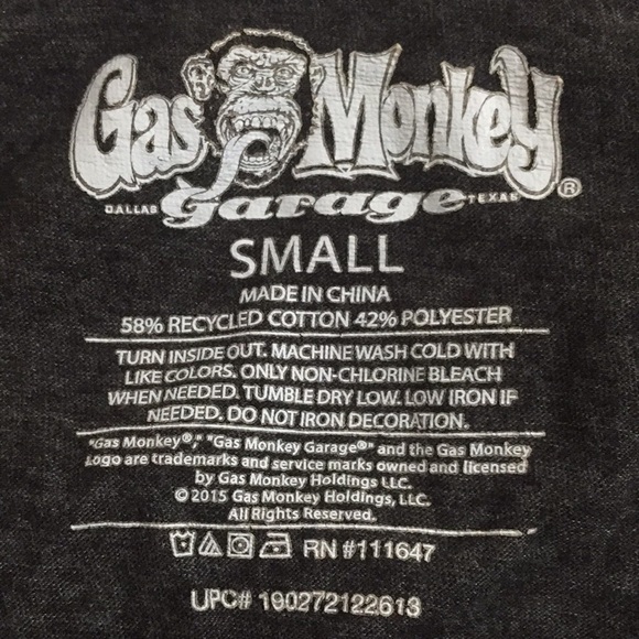 GAS MONKEY Tank Top Graphic Tee black Small - Picture 4 of 4